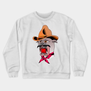 Sucky Panther with Hat and Tie Crewneck Sweatshirt